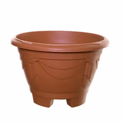 26cm Flower Pot Venetian Round Planter Legged Plastic Terracotta Outdoor 4L