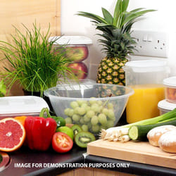 Clear Plastic Mixing Bowl Baking Cooking Measuring Salad Serving Kitchen Bowls - 25cm