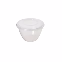 Whitefurze 0.6L Litre Round Microwave Plastic Pudding Bowl With Lid