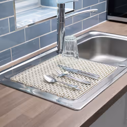 PVC Sink Saver Draining Board Mat Kitchen Drainer - White