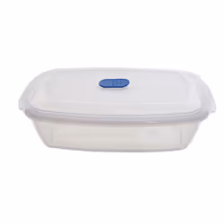 Whitefurze Freezer Microwave Rectangular Food Staorge Box, 1 Litre, Pack of 2