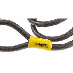 Sterling 122C 12mm x 2.1m Double Loop Vinyl Coated Multi-Stranded Braided Steel Cable with Self Coiling - Black