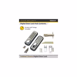 S2235PC Push Digital Door with Hold Back Function, Polished Chrome 14-Button