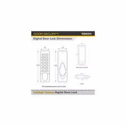 S2235PC Push Digital Door with Hold Back Function, Polished Chrome 14-Button