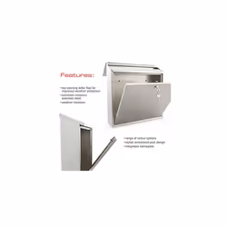 MB03ST Contemporary Post Box, Stainless Steel, 368x368x114mm