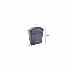Sterling MB01A Classic Wall Mounted Galvanised Steel Lockable Weatherproof Post Box-Anthracite RAL 7016-36x37x13cm, 36x37x13cm
