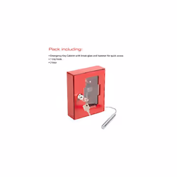 EB01 Emergency Key Box, with Brak Glass Hammer,Red,120mm x 150mm x 40mm