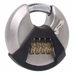 Sterling - High Security 4-Dial Combination Lock, Closed Shackle Disc Padlock - 70mm