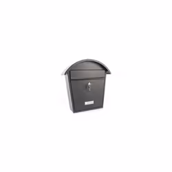 Sterling MB06BK Classic 2 Wall Mounted Galvanised Steel Lockable Weatherproof Post Box Black-36x38x13cm, Matt Black, 364x380x ...
