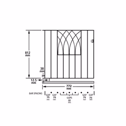 Abbey Modern Garden Gates 812mm H galvanised metal - 838mm GAP X 812mm High