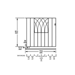 Abbey Modern Garden Gates 812mm H galvanised metal - 838mm GAP X 812mm High