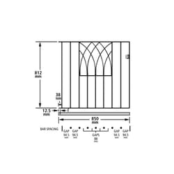 Abbey Modern Garden Gates 812mm H galvanised metal - 914mm GAP X 812mm High