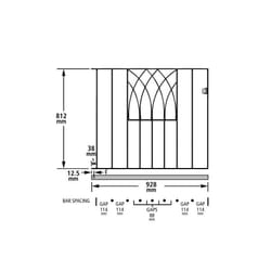 Abbey Modern Garden Gates 812mm H galvanised metal - 991mm GAP X 812mm High