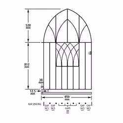 Abbey Modern Low Bow Garden Gates galvanised metal - 914mm GAP X 1340mm High