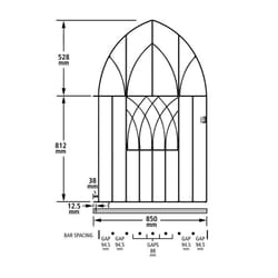 Abbey Modern Low Bow Garden Gates galvanised metal - 914mm GAP X 1340mm High
