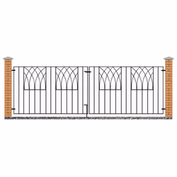 Abbey Modern Metal Driveway Garden Gates - 3065-3125mm GAP X 812mm High