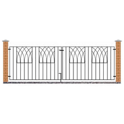 Abbey Modern Metal Driveway Garden Gates - 3065-3125mm GAP X 812mm High