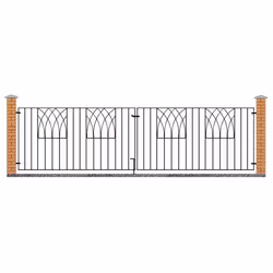 Abbey Modern Metal Driveway Garden Gates - 3235-3295mm GAP X 812mm High