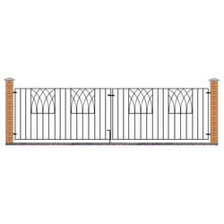 Abbey Modern Metal Driveway Garden Gates - 3235-3295mm GAP X 812mm High