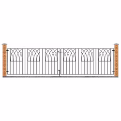 Abbey Modern Metal Driveway Garden Gates - 3510-3565mm GAP X 812mm High