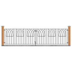 Abbey Modern Metal Driveway Garden Gates - 3510-3565mm GAP X 812mm High