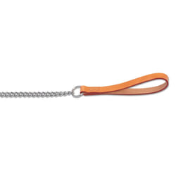 Heritage Chain Lead With Leather Handle Heavy Tan 80cm