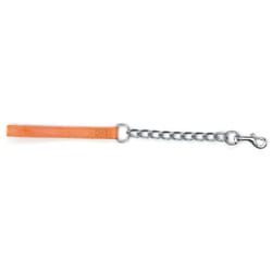 Heritage Chain Lead With Leather Handle Xheavy Tan 80cm