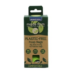 Ancol Made From Plastic Free Poop Bags 8 x Refill Strong Tie Handles