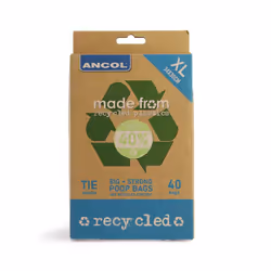 Ancol Made From Flat Pack Poop Bags Strong Unscented Tie Handles