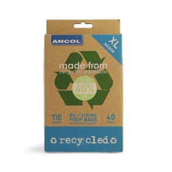Ancol Made From Flat Pack Poop Bags Strong Unscented Tie Handles