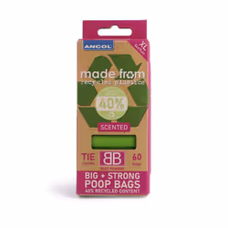 Ancol Made From Scented Poop Bag 4 Refill Sturdy Baby Powder Scent