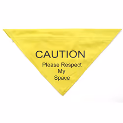 Warning Bandana Respect My Space Yellow Small/medium 10cm