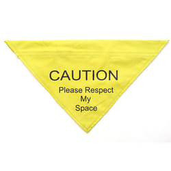 Warning Bandana Respect My Space Yellow Small/medium 10cm