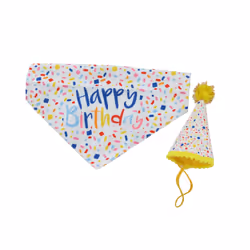 Ancol Pawty Dog Sprinkle Hat with Bandana Set Sparkly Stylish Pet Puppy Celebration Accessories Medium Large