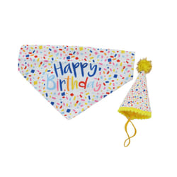 Ancol Pawty Dog Sprinkle Hat with Bandana Set Sparkly Stylish Pet Puppy Celebration Accessories Medium Large