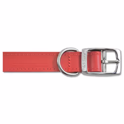 Heritage Leather Collar Red 16mm X28-36cm Sz 3