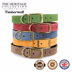 Timberwolf Leather Collar Green 55-63cm Size 8