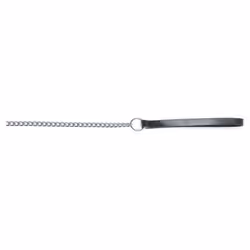 Heritage Chain Lead With Leather Handle Medium Black 80cm