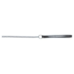 Heritage Chain Lead With Leather Handle Medium Black 80cm