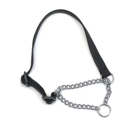 Heritage Nylon & Chain Check Collar Black 12mm X35-45cm Sz2-4