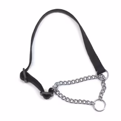 Heritage Nylon & Chain Check Collar Black 19mm X45-60cm Sz4-7