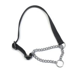 Heritage Nylon & Chain Check Collar Black 19mm X45-60cm Sz4-7
