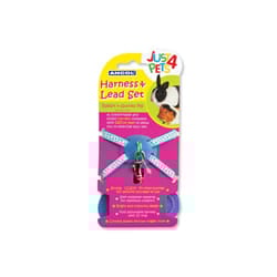 Just 4 Pets Rabbit & Small Animal H'ness&lead Set Blue Polka