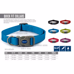 Viva Quick Fit Adjustable Collar, Blue, Size 5-9 to Fit 45-70 cm, Weatherproof