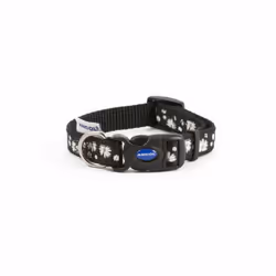 Fashion Adjustable Nylon Collar Black Daisy 20-30cm