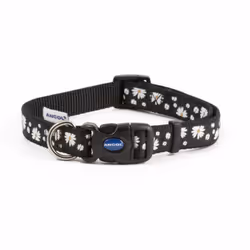 Fashion Adjustable Nylon Collar Black Daisy 30-50cm