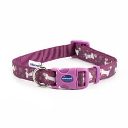 Fashion Adjustable Nylon Collar Purple Bone 30-50cm