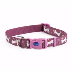 Fashion Adjustable Nylon Collar Purple Bone 45-70cm