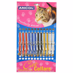 Safety Buckle Cat Collar Reflective Assorted (Pack of 12)