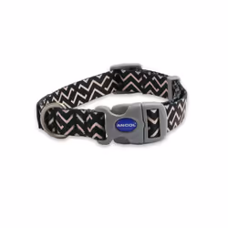 Ancol Zigzag Patterned Round Dog Collar Secure Fit Soft Comfortable Stylish Pet Puppy Leash Medium